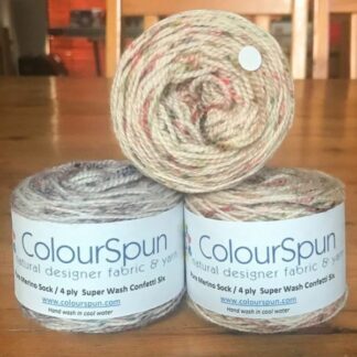 Pure Merino Confetti Colours - Six.  6 colours randomly sprinkled to give you a beautifully themed yarn colour palette on a single ball of yarn.